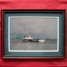 William Darrell Ferry Starboard Vintage Photo US Canada Flags Framed