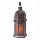 10"  AMBER GLASS MOROCCAN STYLE LANTERN