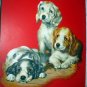 THREE SWEET PUPPY DOGS-VINTAGE LITHOGRAPH PRINT