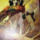 COLORFUL LITHOGRAPH-SPORTSMANS GLORY-HUNTING DOG CARRYING GAME PHEASANT BIRD