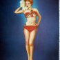 Sexy Classic Vintage Lithograph Pin-Up Beauty In Red Bikini-PUPPY LOVE