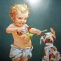 STUART Lithograph-GETTING THE WORKS,Cute Baby Doctor