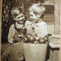 1917 APPLES RED AND YELLOW-Two Boys Eating Apples