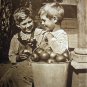 1917 APPLES RED AND YELLOW-Two Boys Eating Apples