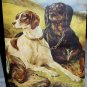 ON WATCH-Two Hunting Dogs Guarding Their Bird Catches