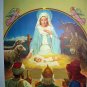 THE NATIVITY-Lovely Religious Lithograph Print,Baby Jesus