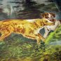 Hunting Dogs,Pheasants in Woods-FLUSHED-Etchotone Print by Currier & Ives