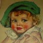 C1930s Vntg Calendar Top-Adorable Blue-Eyed BABY FACE-MAUD TOUSEY FANGEL