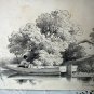Antique Print-HUBERT-Man Fishing In Rowboat