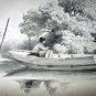 Antique Print-HUBERT-Man Fishing In Rowboat