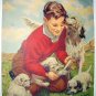 A GRATEFUL PAL-E.B.SEGNER-Sweet Boy Bandaging Puppy Springer Spaniel Lithograph