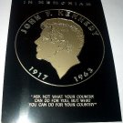 RARE-1960s JOHN F. KENNEDY COMMEMORATIVE METAL DECAL RARE-1960s JOHN F. KENNEDY COMMEMORATIVE METAL DECAL