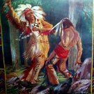 1940s Lithograph-ELLIS SILAS-Savage Indian Battle
