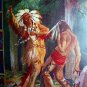 1940s Lithograph-ELLIS SILAS-Savage Indian Battle