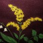 Antique Handpainted Burgandy Silk-Cosmos, Lily Of Valley Flowers