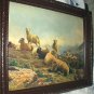 c1900 AUGUSTE BONHEM-GRAZING SHEEP IN MOUNTAINS-Print ONLY-NO Frame