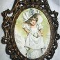 Precious Little Metal Framed-MAUD HUMPHREY-Little Girl, Big Hat