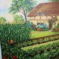Unusual COTTAGE THEME Lithograph with GARDEN-Beautiful Tomatoes,Cabbage,Pumpkin