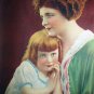 DADDY'S TREASURES- Beautiful Vintage Calendar Art Lithograph,Mother and Child