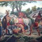 SMITH RESCUED BY POCAHONTAS-Vintage 1935 Calendar Lithograph