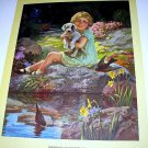 SPRINGTIME IN WONDERLAND-HY HINTERMEISTER,Little Girl,Puppy,Birds