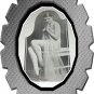 Sexy Scantly Clad Nude Nymph Posing Demurely Vintage Print