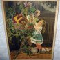 Sweet Victorian Girl Picking Flowers-Late 1800s Chromolithograph-LITTLE MISCHIEF