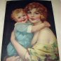 J.KNOWLES HARE Lithograph-MY BOY-Sweet Baby Boy Hugs Mother