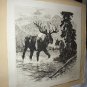 R.H. PALENSKE-Huge Bull Moose and His Mate-Vintage Drypoint Print