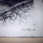 R.H. PALENSKE-Huge Bull Moose and His Mate-Vintage Drypoint Print