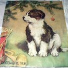 1931 Magazine Cover Artwork-Sweet Puppy Under Christmas Tree 1931 Magazine Cover Artwork-Sweet Puppy Under Christmas Tree