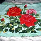 Lovely Vintage Embroidered ROSES Fabric,Pillow Cover,Wall Decor