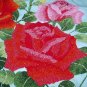 Lovely Vintage Embroidered ROSES Fabric,Pillow Cover,Wall Decor