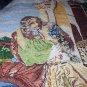 Exquisite Needlepoint VICTORIAN LOVERS-LARGE Handmade Antique