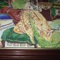 Exquisite Needlepoint VICTORIAN LOVERS-LARGE Handmade Antique