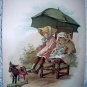1800s Chromolithograph-CARRIAGE FOLK-Two Girls Playing Riding A Carriage