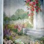 Lovely Large Vintage Lithograph Print -THE SHOWER-Doughty-Cottage Flower Garden