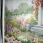Lovely Large Vintage Lithograph Print -THE SHOWER-Doughty-Cottage Flower Garden