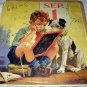 HY HINTERMEISTER-Mazazine Page Artwork-Young School Boy Studying with Dog