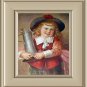 Vintage Print-Blonde Haired Girl Holding Drink Tankard-E.LOUYET