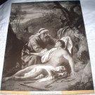 Vintage Lithograph Print-THE GOOD SAMARITAN-Sepia Toned