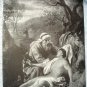 Vintage Lithograph Print-THE GOOD SAMARITAN-Sepia Toned