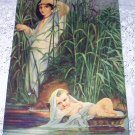 DELAROCHE-Moses in the Brushes on the Nile-Vintage Lithograph Print