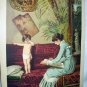 Stunning Antique Chromolithograph Print-THE UNWILLING MODEL-Mother Painting Portrait of Baby