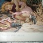 TWO IN THE SHADE-Antique Chromolithograph Print-Two Girls Under Umbrella