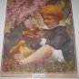 Little Girl with her Pet Ducks-FRIENDS- Vintage Illustration