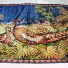 Italian Woven Multicolored LARGE Tapestry Rug-Pair of Pheasant Birds