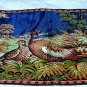 Italian Woven Multicolored LARGE Tapestry Rug-Pair of Pheasant Birds