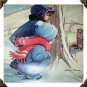VERNON THOMAS-Vintage Magazine Print-Two Girls Peeking at Woodchuck