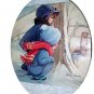 VERNON THOMAS-Vintage Magazine Print-Two Girls Peeking at Woodchuck